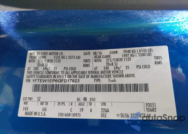 1FTEW1EP6GFD17823: 42661675