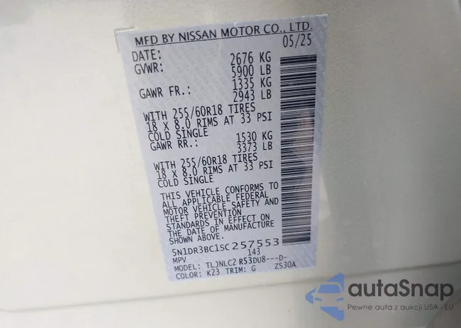 5N1DR3BC1SC257553: 42661752