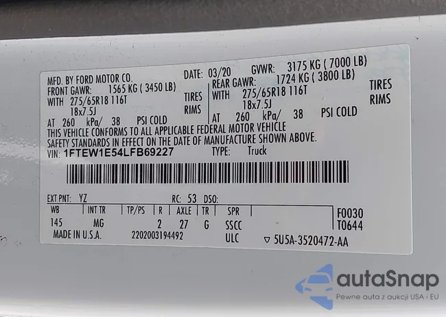 1FTEW1E54LFB69227: 42661814