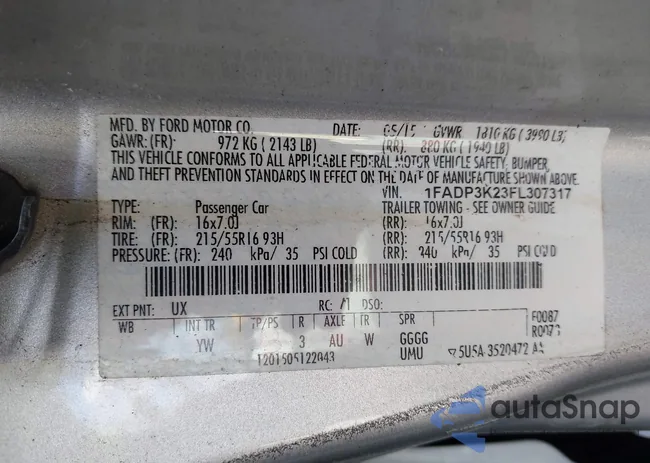 1FADP3K23FL307317: 42662395