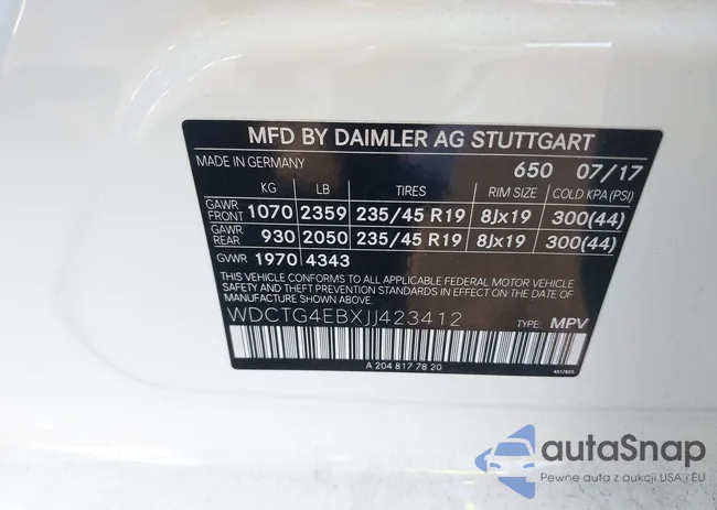 WDCTG4EBXJJ423412: 42662485