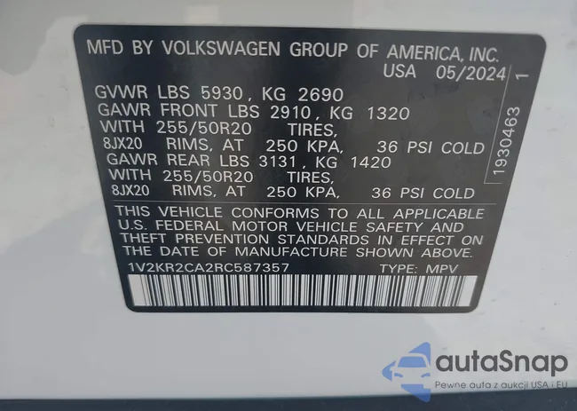 1V2KR2CA2RC587357: 42662640