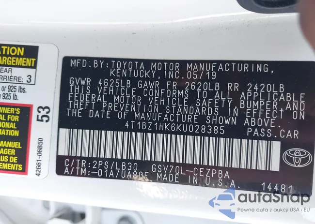 4T1BZ1HK6KU028385: 42662680