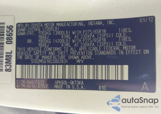 5TDZM5G16CS003834: 42662723