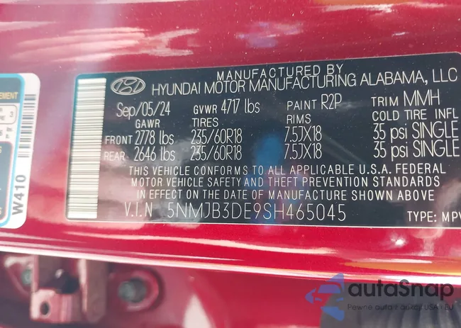 5NMJB3DE9SH465045: 42662785