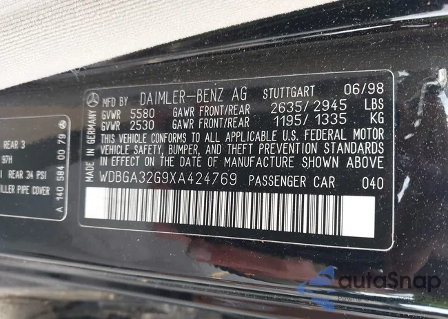 WDBGA32G9XA424769: 42662138