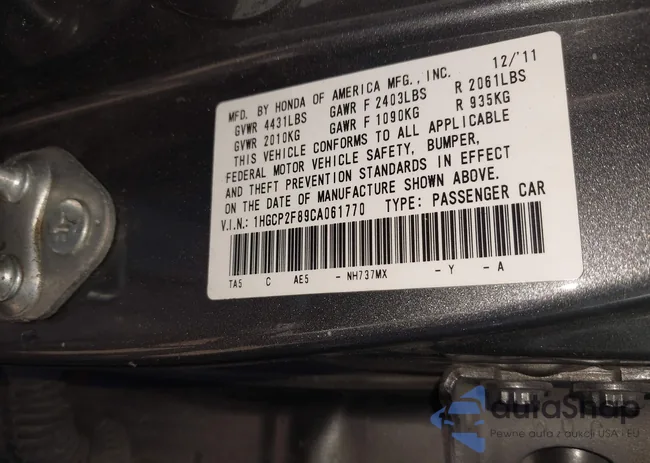 1HGCP2F89CA061770: 42662163