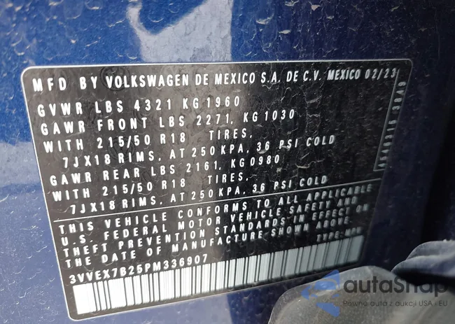 3VVEX7B25PM336907: 42663314