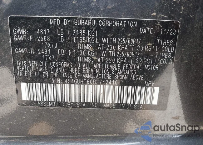 4S4GUHT60R3742410: 42663357