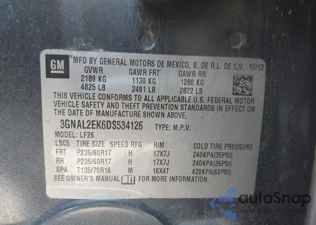 3GNAL2EK6DS534126: 42663373