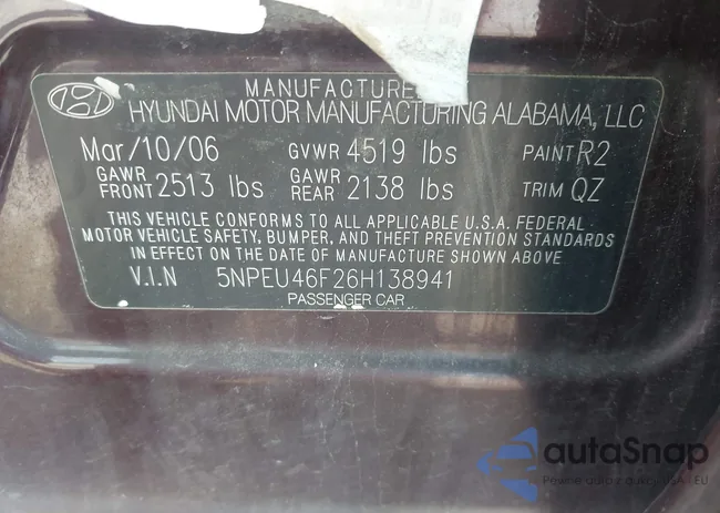 5NPEU46F26H138941: 42663443