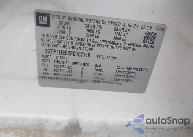 3GTP1UEC2FG187719: 42663516