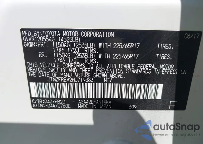 JTMZFREV2HJ719383: 42663531