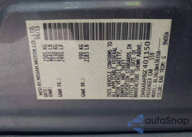 1N4AA6AP8GC401150: 42663566