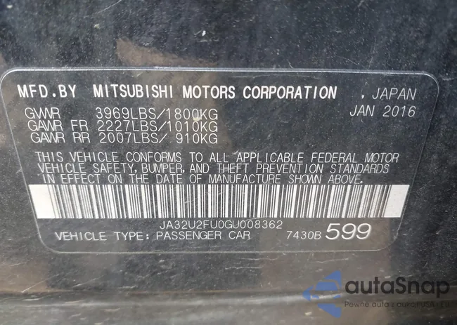 JA32U2FU0GU008362: 42663661