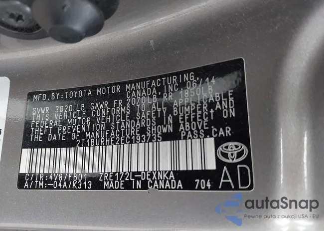 2T1BURHE2EC193735: 42663819