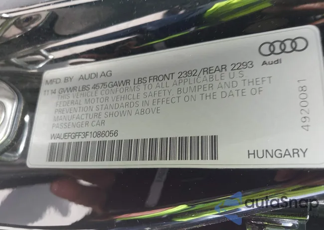 WAUEFGFF3F1086056: 42663022