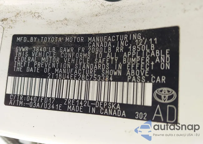 2T1BU4EE2BC753384: 42663056