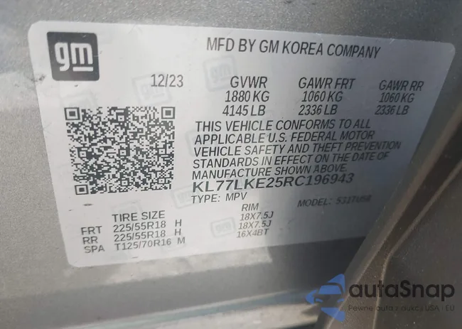 KL77LKE25RC196943: 42663107