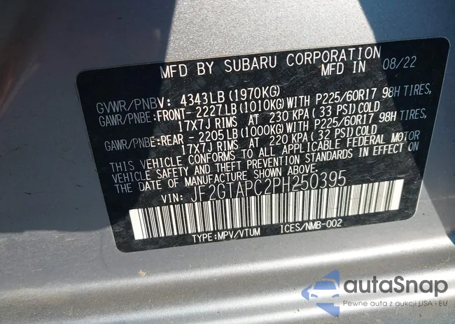 JF2GTAPC2PH250395: 42663175