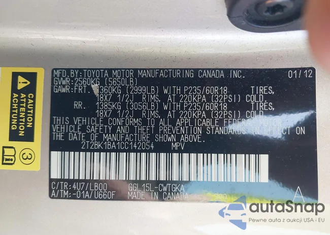 2T2BK1BA1CC142054: 42663209