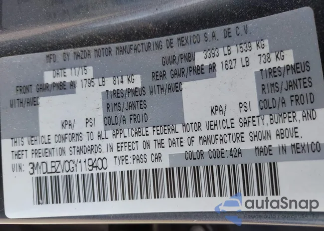 3MYDLBZV0GY119400: 42663228