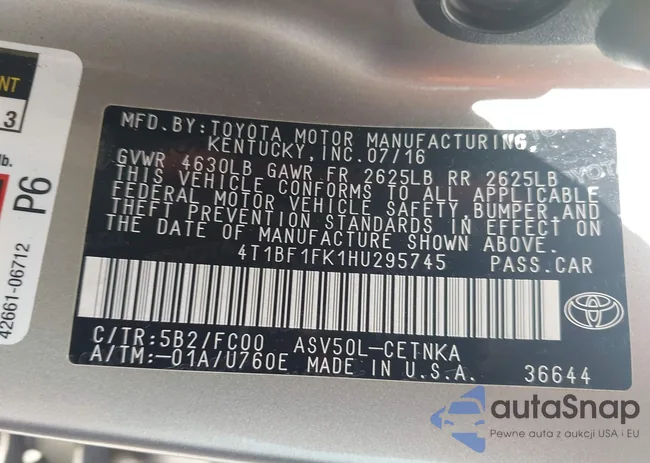 4T1BF1FK1HU295745: 42663258