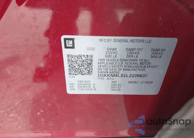 1GKKNMLS1LZ220637: 42664444