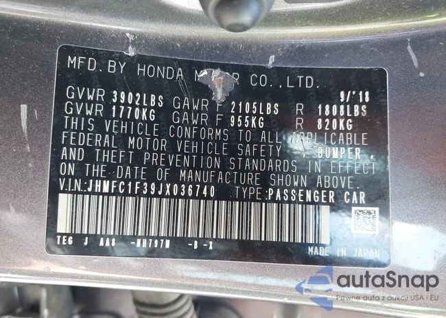 JHMFC1F39JX036740: 42664642