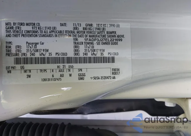 1FADP3J27EL221699: 42664647