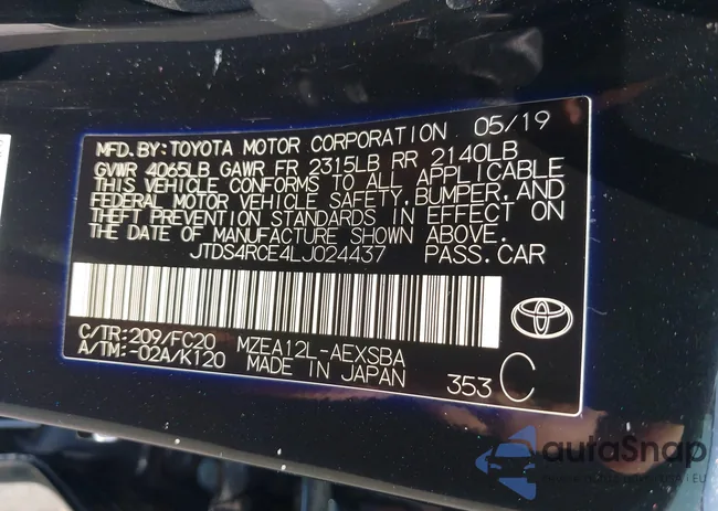 JTDS4RCE4LJ024437: 42664716