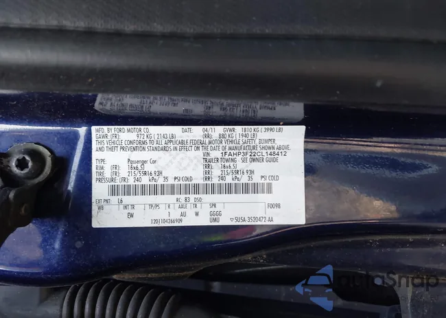 1FAHP3F22CL148412: 42664895