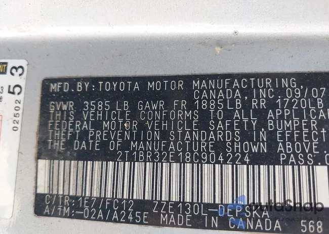 2T1BR32E18C904224: 42663983