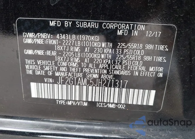 JF2GTAMC5JH271317: 42664040