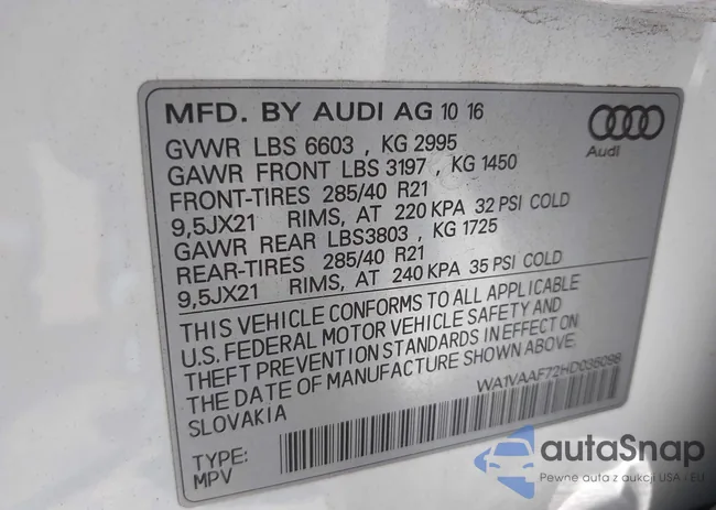 WA1VAAF72HD035098: 42664203