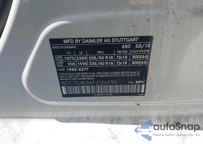 WDCTG4EB6FJ126290: 42664209