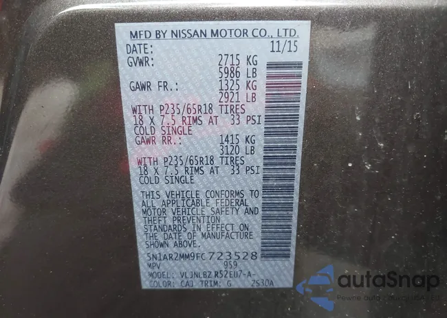 5N1AR2MM9FC723528: 42664245