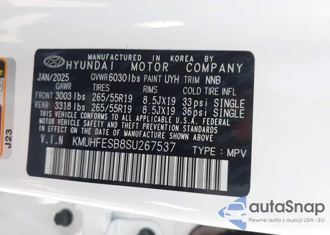 KMUHFESB8SU267537: 42665736