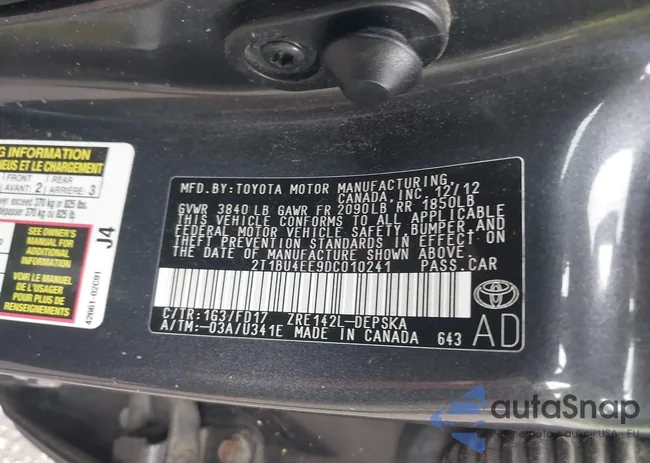 2T1BU4EE9DC010241: 42665783