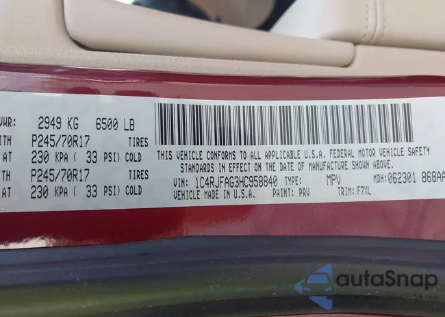 1C4RJFAG3HC958840: 42664925