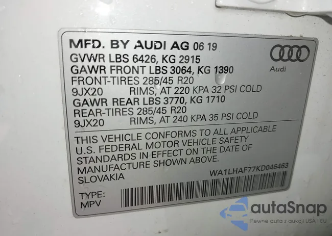 WA1LHAF77KD046463: 42665104