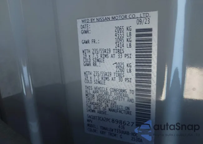 5N1BT3CA2PC898627: 42665212