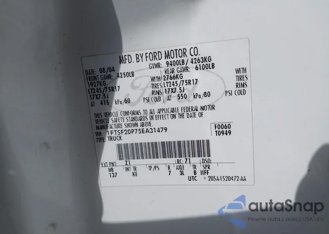 1FTSF20P75EA31479: 42666447