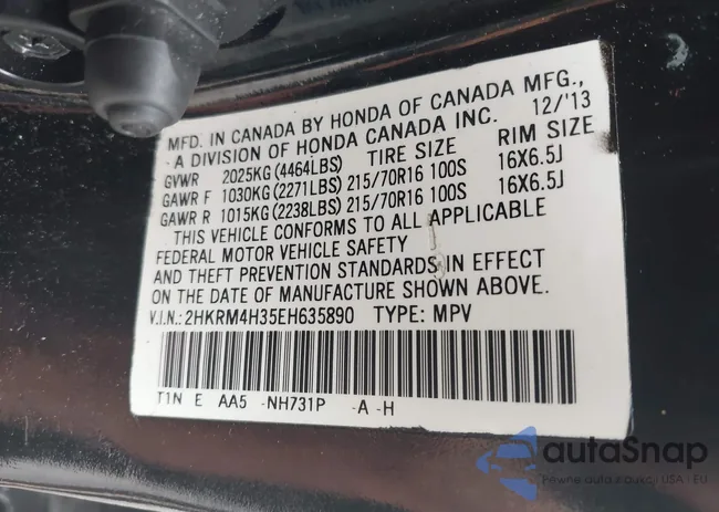 2HKRM4H35EH635890: 42666467