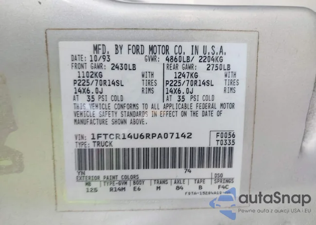 1FTCR14U6RPA07142: 42666556