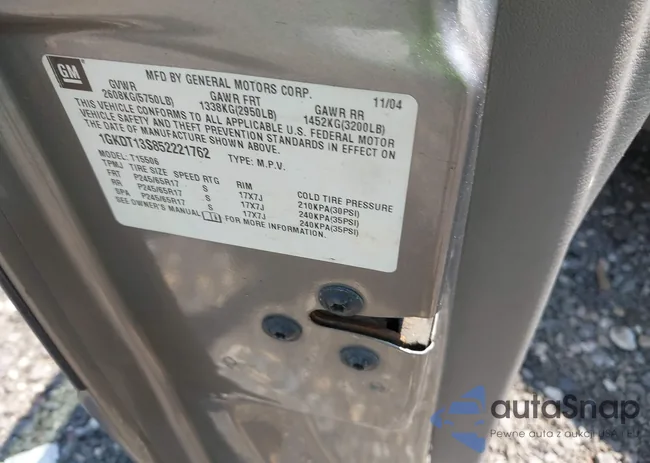 1GKDT13S852221762: 42666300