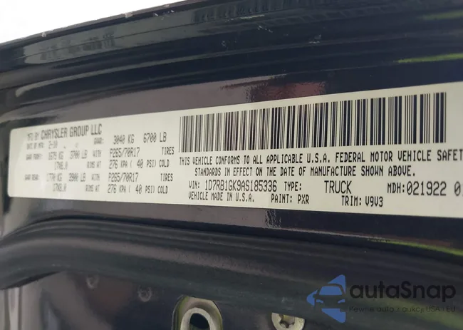 1D7RB1GK9AS185336: 42667542