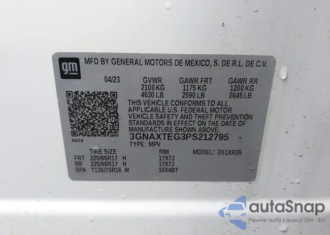 3GNAXTEG3PS212795: 42667580