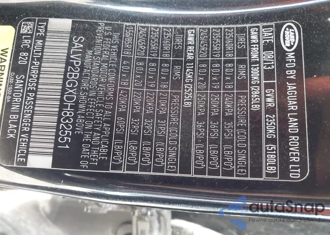 SALVP2BGXDH832551: 42667614