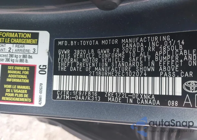 2T1BURHE2EC102074: 42667685